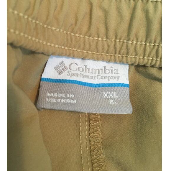 Columbia PFG Performance Fishing Gear XXL 8L Beige Elastic Waist Cargo Shorts - Picture 5 of 7